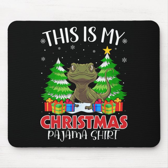 Mousepad Este É O Meu Natal Pajama Lizard Xmas Pjs (Frente)