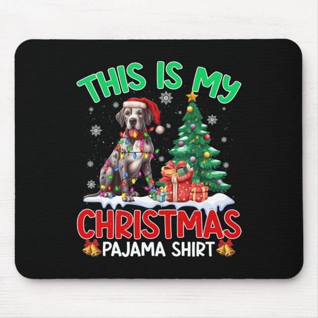Mousepad Este É O Meu Natal Pajama, Um Grande Cachorro Dana (Frente)