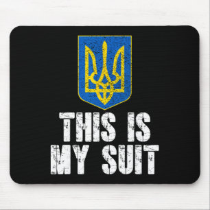 Mousepad Este é o meu terno Apoio à Ucrânia Tridente Ucrani