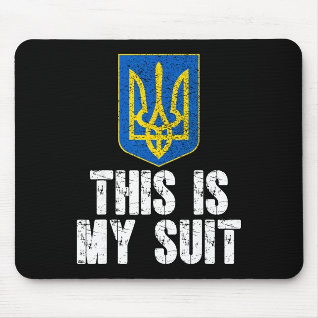 Mousepad Este é o meu terno Apoio à Ucrânia Tridente Ucrani (Frente)