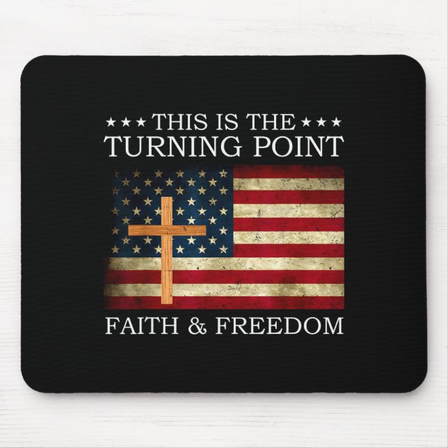 Mousepad Este É O Ponto de Mudança Fé Cristã Patriótica (Frente)