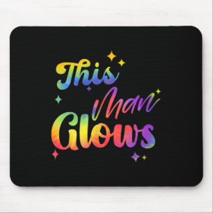 Mousepad Este Homem Brilha Feliz Dia dos Pais Tie Dye Pai C