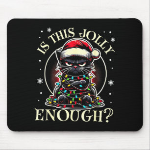Mousepad Este Natal de Gato Engraçado é Alegre o Suficiente