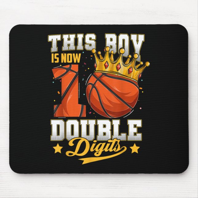 Mousepad Este Rapaz Dígitos Duplos De 10 Anos De Basquete (Frente)