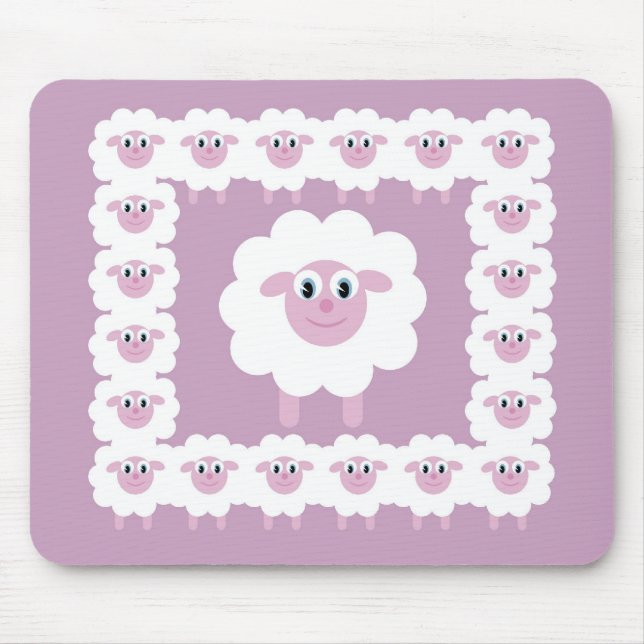 Mousepad Esteira bonito do rato dos carneiros (Frente)