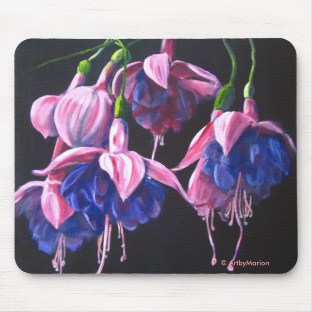 Mousepad Esteira do rato de Fuschias da dança (Frente)