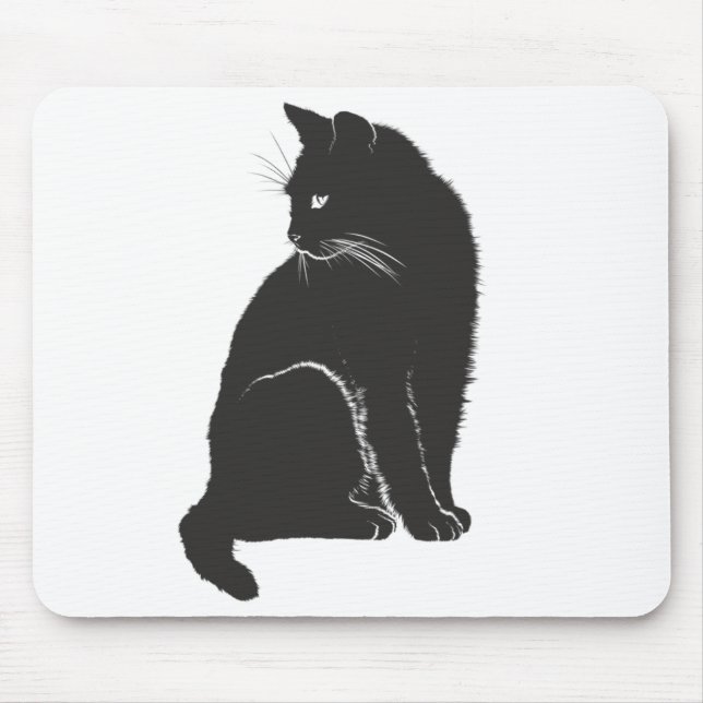 Mousepad Esteira do rato do computador do gato preto ELE (Frente)