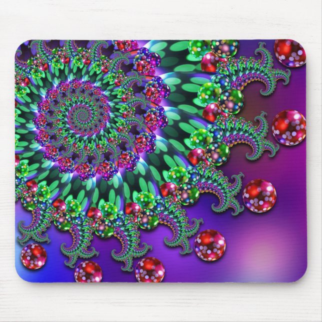 Mousepad Esteira do rato - roxo Terquoise do Fractal de (Frente)