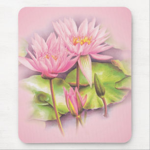 Mousepad Esteira floral do rato das belas artes do rosa do