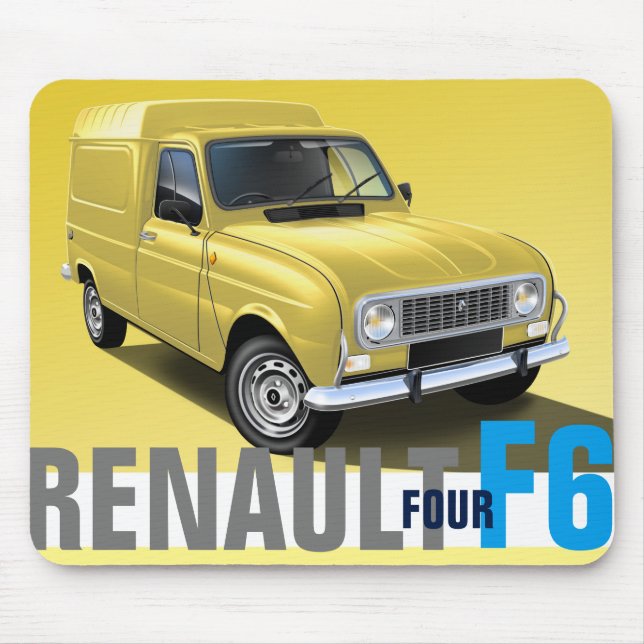 Mousepad Esteira ilustrada Van do rato de Renault R4 F6 (Frente)