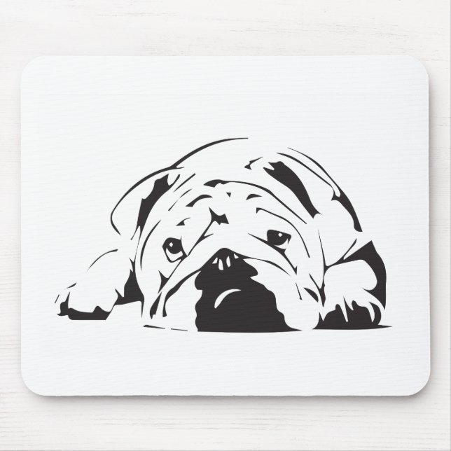 Mousepad Estêncil britânico do buldogue (Frente)