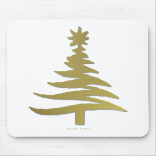 Mousepad Estêncil de Árvore de Natal Dourado