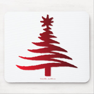 Mousepad Estêncil De Árvore Natal Vermelho