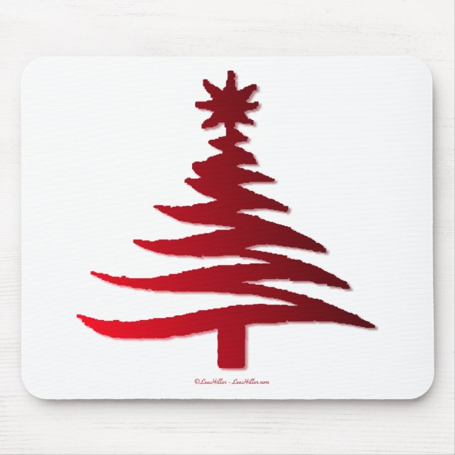 Mousepad Estêncil De Árvore Natal Vermelho (Frente)