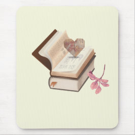 Mousepad Estética de Livro Antigo com Mapa do Coração e Bot