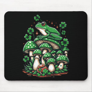 Mousepad Estética de Sapo Cottagecore Sob Cogumelo Dia de S