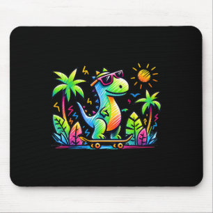 Mousepad Estética Kidcore Dinossauro Skate Doodle Al