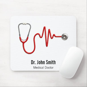 Mousepad Estetoscópio EKG Linha de pulsação ECG Wave Médica