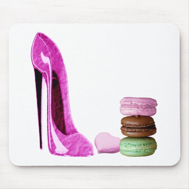 Mousepad Estilete do rosa Pastel e arte francesa dos (Frente)