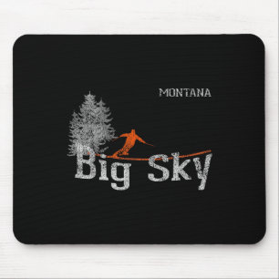 Mousepad Estilo 1980 Big Sky Montana Vintage Skiing T Shirt