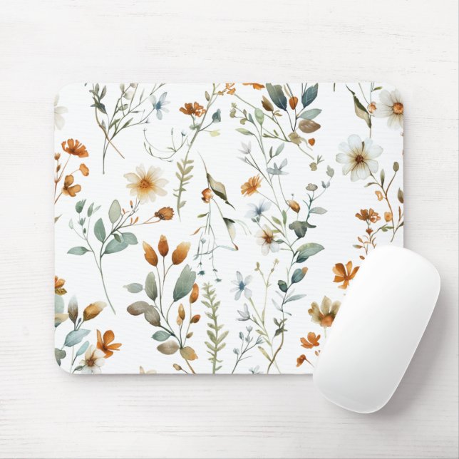 Mousepad Estilo Boho de flor selvagem aquática (Com mouse)