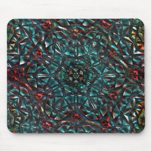 Mousepad Estilo caleidoscópio de metal velho azul cromático