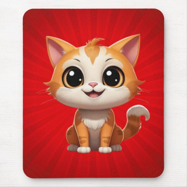 Mousepad Estilo de Cartoon de Gato Laranja Bonito - 89738 (Frente)