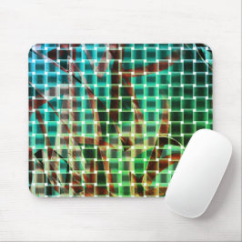 Mousepad Estilo de cesta de palha seca verde e castanha sem