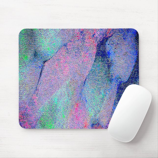 Mousepad Estilo de couro rugoso com tinta vestida, azulado (Com mouse)