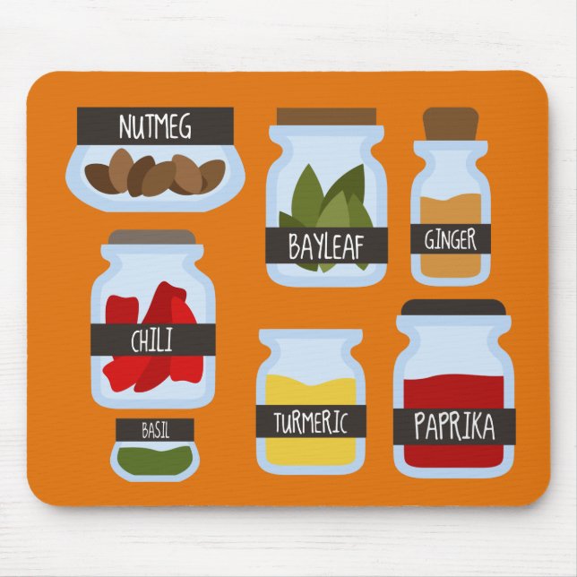 Mousepad Estilo de cozinhar de jarros de especiarias colori (Frente)