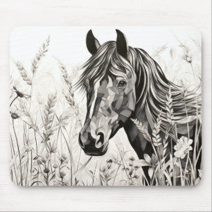 Mousepad Estilo de Desenho de Prairie, Natureza Pacífica do
