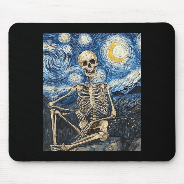 Mousepad Estilo de Fantasia de Halloween de Esqueleto (Frente)