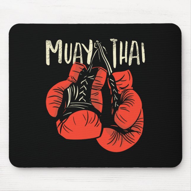 Mousepad Estilo de luta de boxe tailandesa feroz para kickb (Frente)