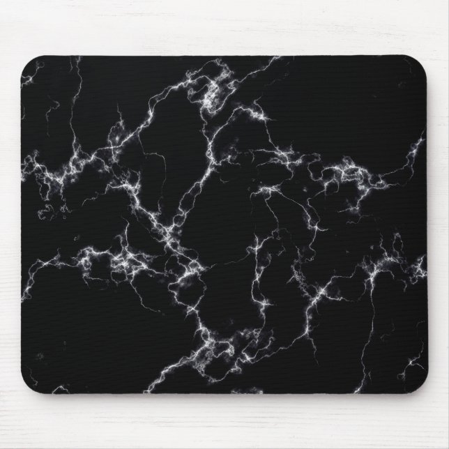 Mousepad Estilo de mármore elegante4 - Preto e Branco (Frente)