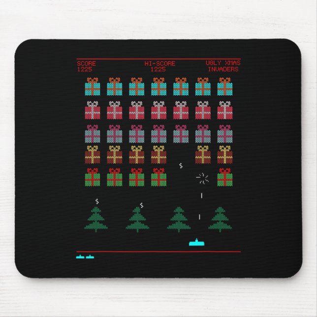 Mousepad Estilo de Natal - Jogo de Vídeo Retroativo (Frente)