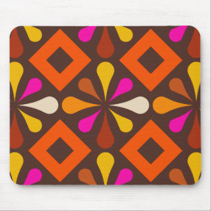 Mousepad estilo de padrão retrô 70s 60s