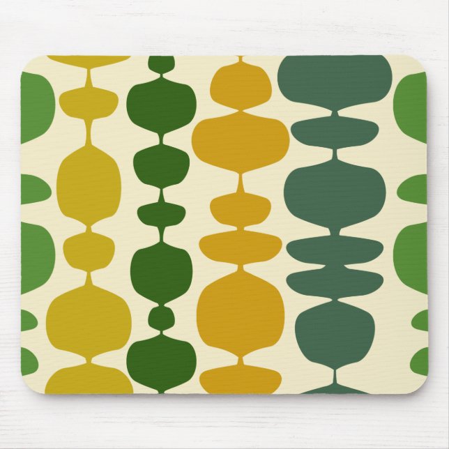 Mousepad estilo de padrão retrô 70s 60s (Frente)