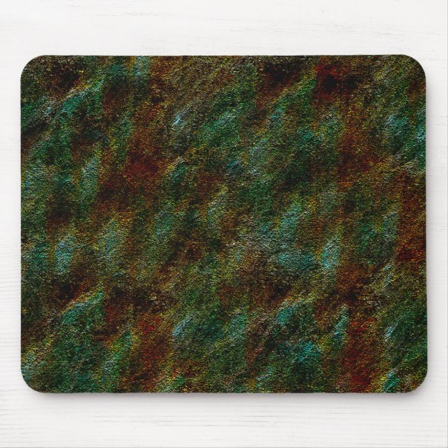 Mousepad Estilo de parede escondido de verde e coral (Frente)