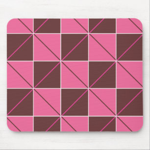 Mousepad Estilo de Quadro de Verificação Rosa e Chocolate
