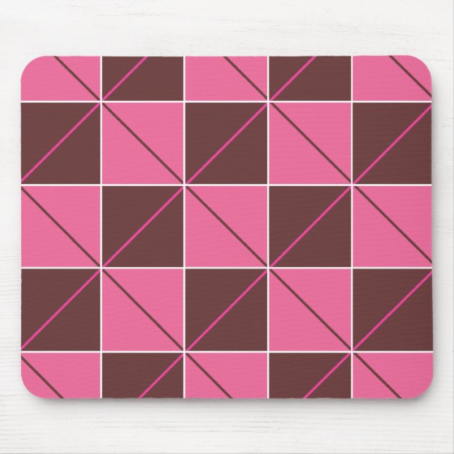 Mousepad Estilo de Quadro de Verificação Rosa e Chocolate (Frente)
