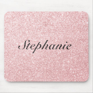 Mousepad Estilo de Sparkle Rosa de Nome Personalizado