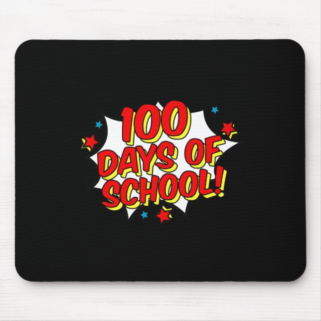 Mousepad Estilo de Super-Herói Feliz 100º 100 Dias de Escol (Frente)