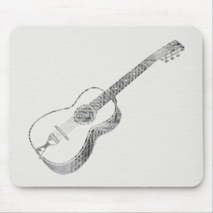 Mousepad Estilo de Texto do Jornal de Guitarra Acústica