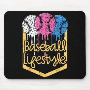 Mousepad Estilo de Vida de Beisebol Bola Purpurina Gotejame