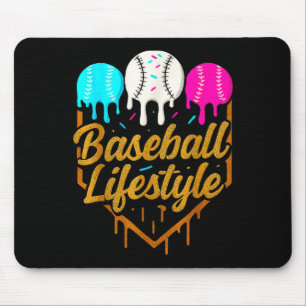 Mousepad Estilo de vida de beisebol, Sorvete de gotejamento
