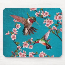 Mousepad Estilo de Vintage - Pintura de Hummingbird