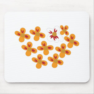 Mousepad Estilo Decorativo, Laranja Dull, Vermelho Cornell