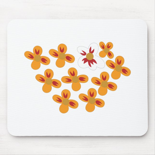 Mousepad Estilo Decorativo, Laranja Dull, Vermelho Cornell (Frente)
