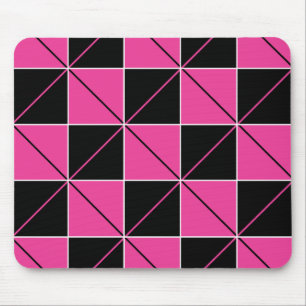 Mousepad Estilo do Quadro de Verificação Rosa e Preto
