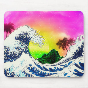 Mousepad Estilo dos anos 80 A onda de excelentes e palmeira